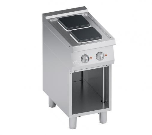 Electric range 2 plates + open Cabinet